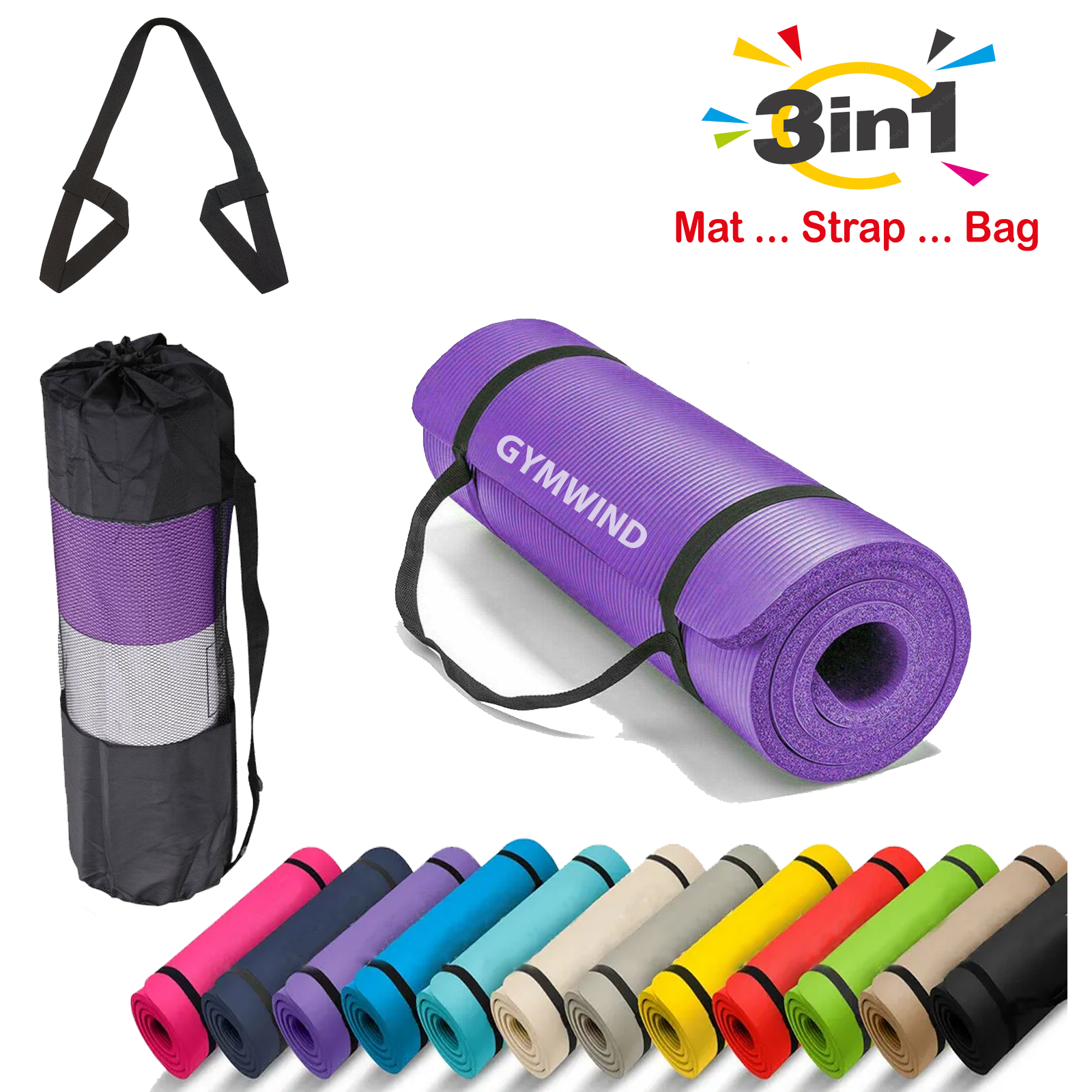 Yogarat MatPak Yoga Bags for XL Yoga Mats in Various Colors