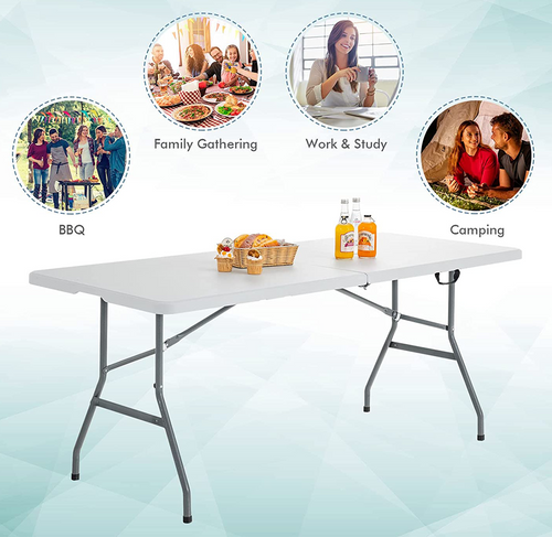 TREMAX 6 FT HEAVY DUTY FOLDING TABLE FOR CATERING CAMPING PARTY